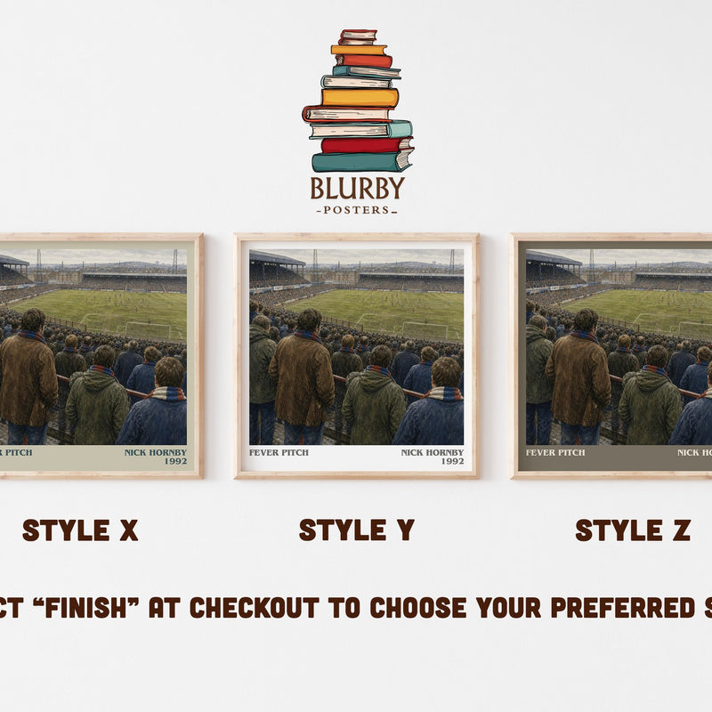 Fever Pitch literary print in frame leaning in hallway – memoir wall art
