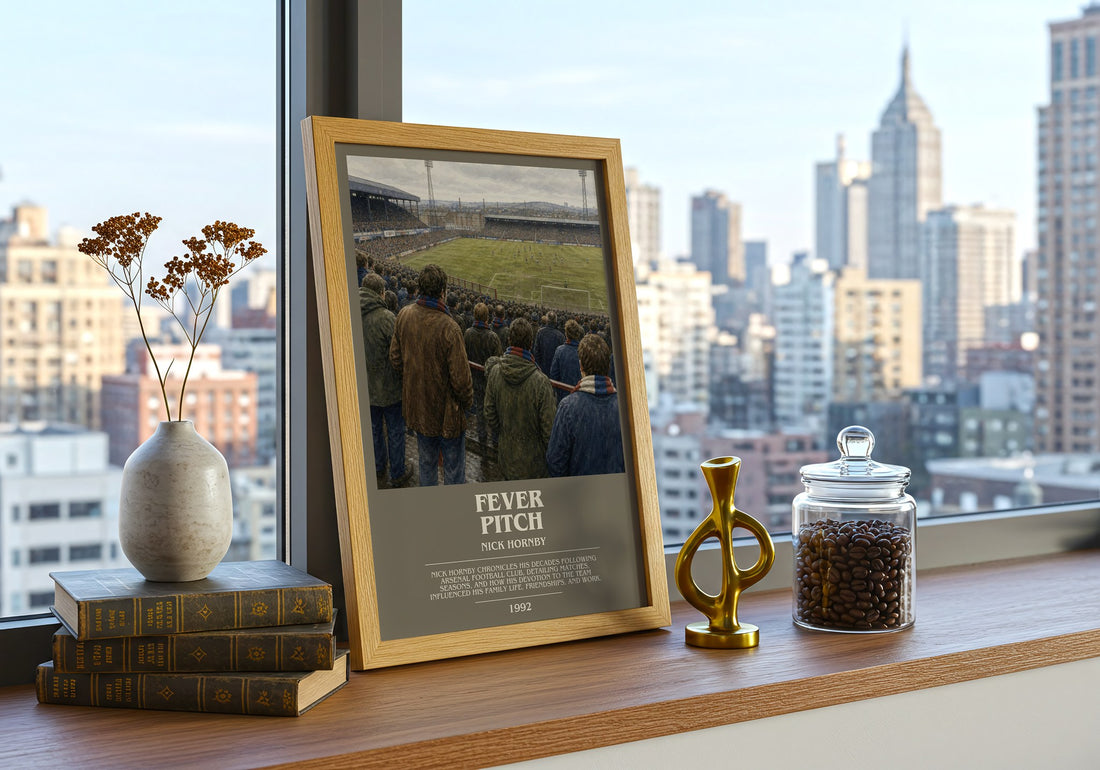 Fever Pitch bookish print framed by window – literary home decor