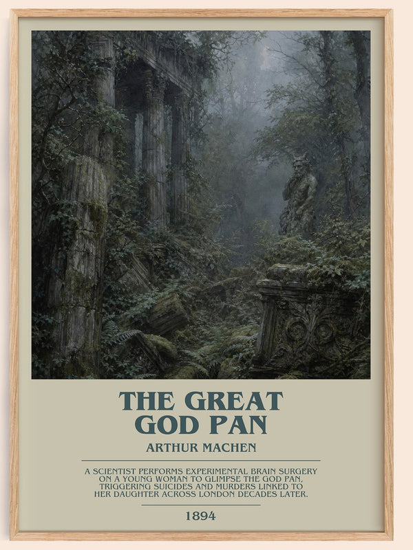The Great God Pan bookish book poster by Arthur Machen – framed literary art print