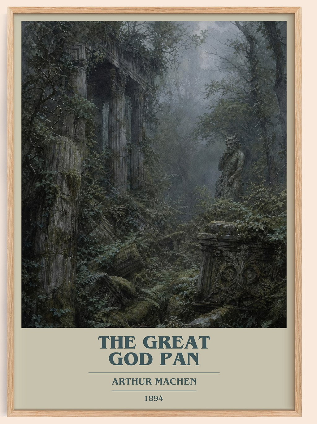 The Great God Pan book cover book poster by Arthur Machen – framed literary art print