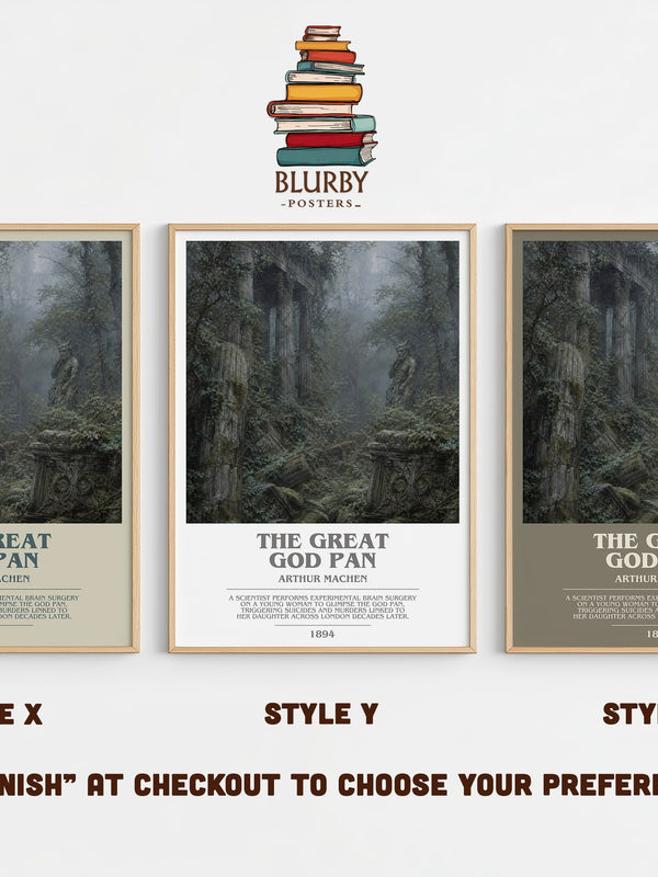The Great God Pan bookish print in frame leaning in hallway – horror wall art