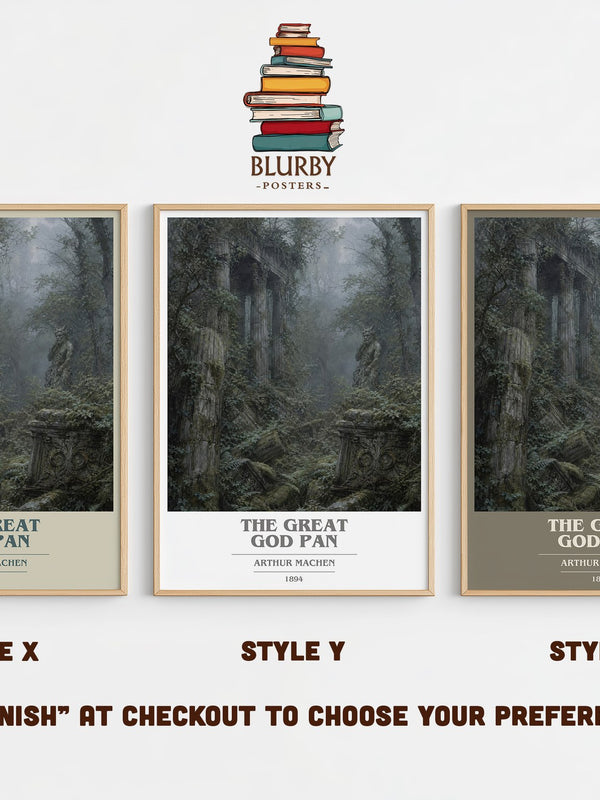 The Great God Pan book cover print in frame leaning in hallway – horror wall art