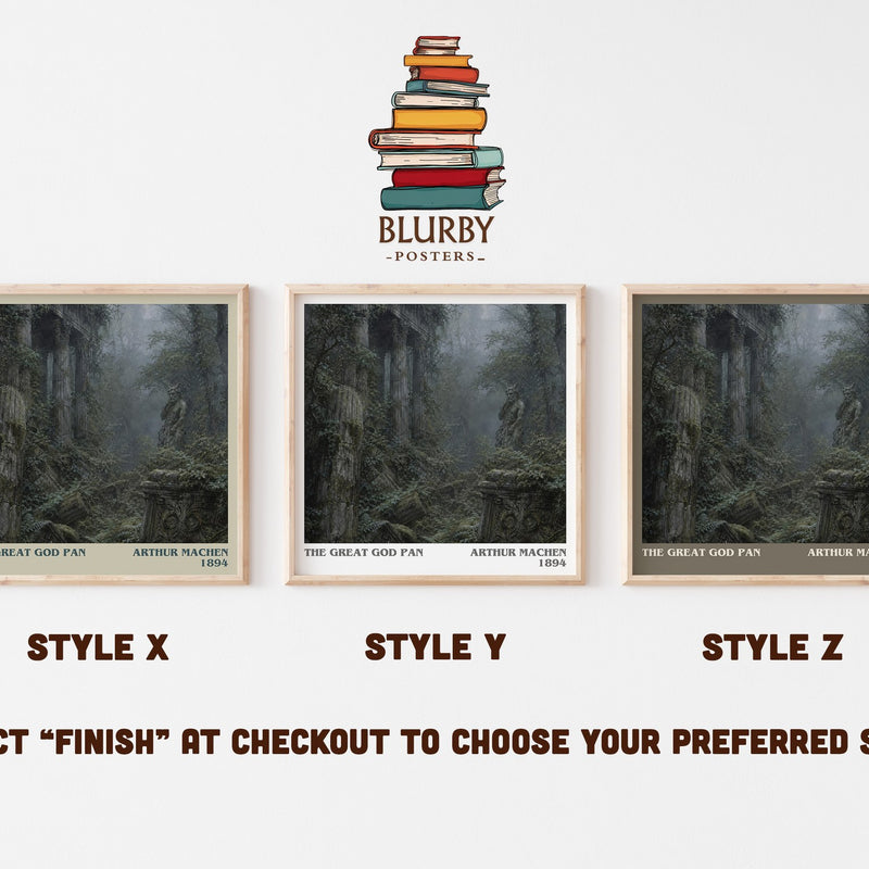 The Great God Pan literary print in frame leaning in hallway – horror wall art