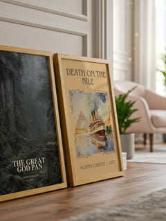 The Great God Pan watercolour print framed by window – literary home decor