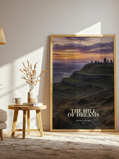 The Hill of Dreams watercolour print in frame leaning in hallway – literary fiction wall art