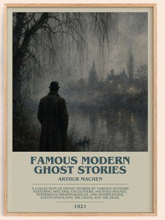 Famous Modern Ghost Stories bookish book poster by Arthur Machen – framed literary art print