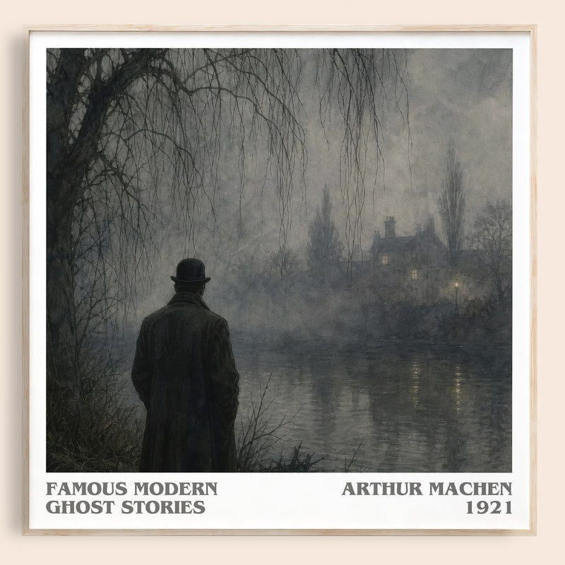 Famous Modern Ghost Stories literary book poster by Arthur Machen – framed literary art print