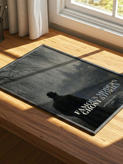 Famous Modern Ghost Stories watercolour book poster framed on wall – horror wall art