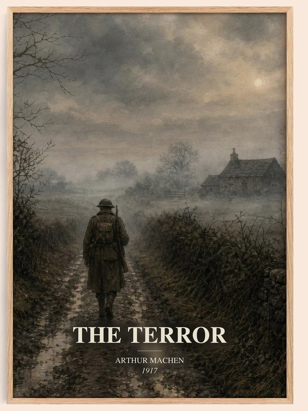 The Terror watercolour book poster by Arthur Machen – framed literary art print