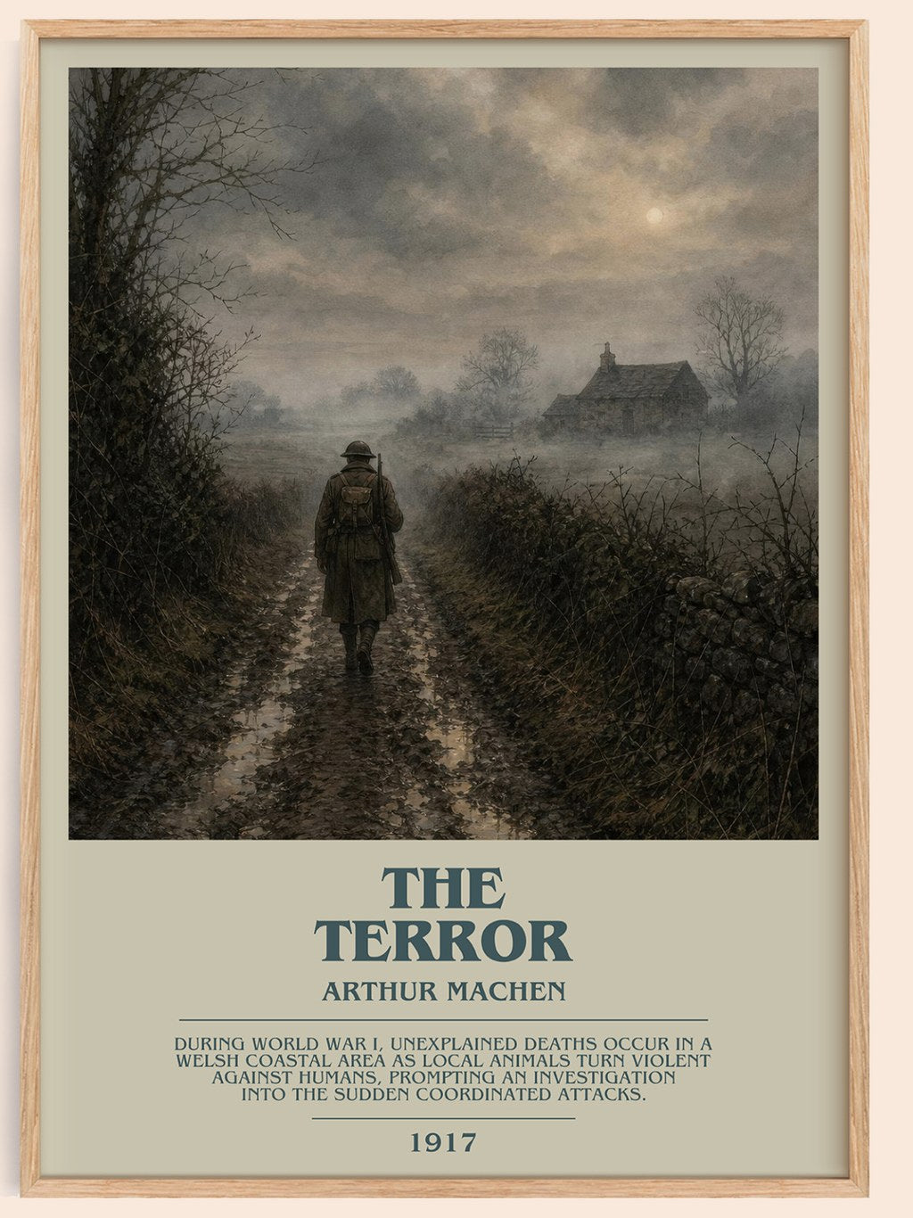The Terror bookish book poster by Arthur Machen – framed literary art print