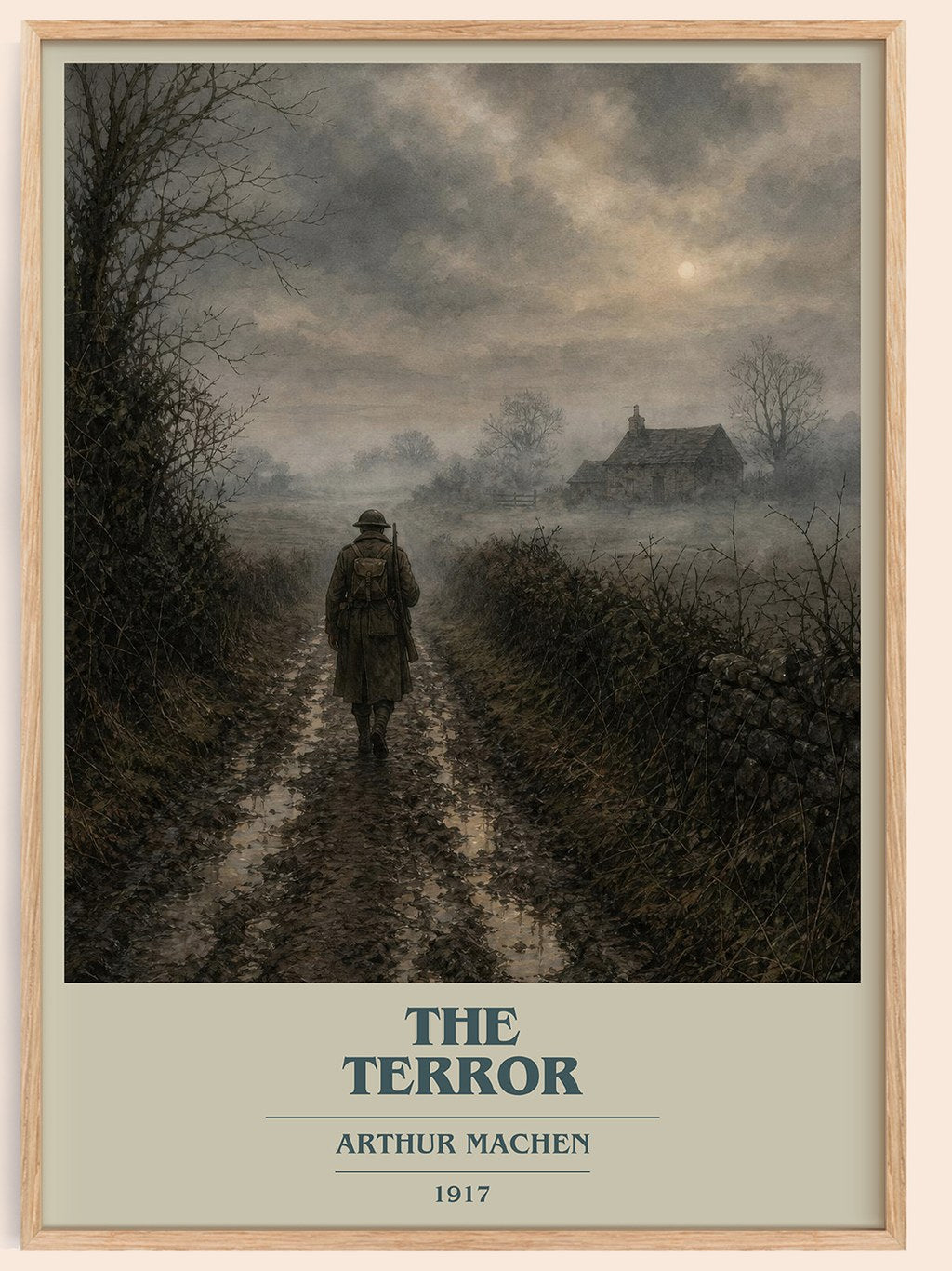 The Terror book cover book poster by Arthur Machen – framed literary art print