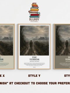 The Terror bookish print in frame leaning in hallway – horror wall art