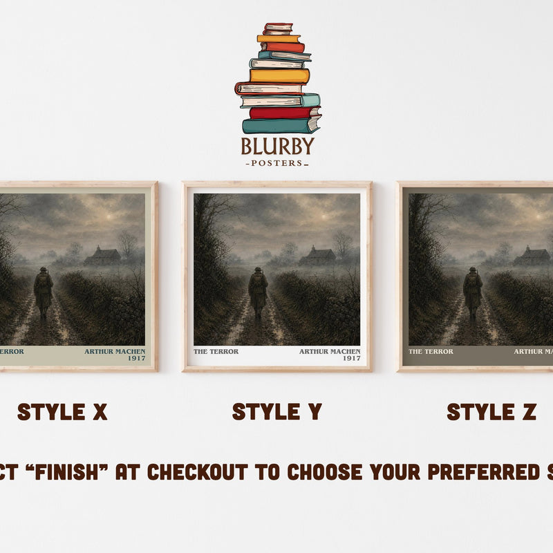The Terror literary print in frame leaning in hallway – horror wall art