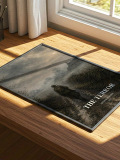 The Terror watercolour book poster framed on wall – horror wall art