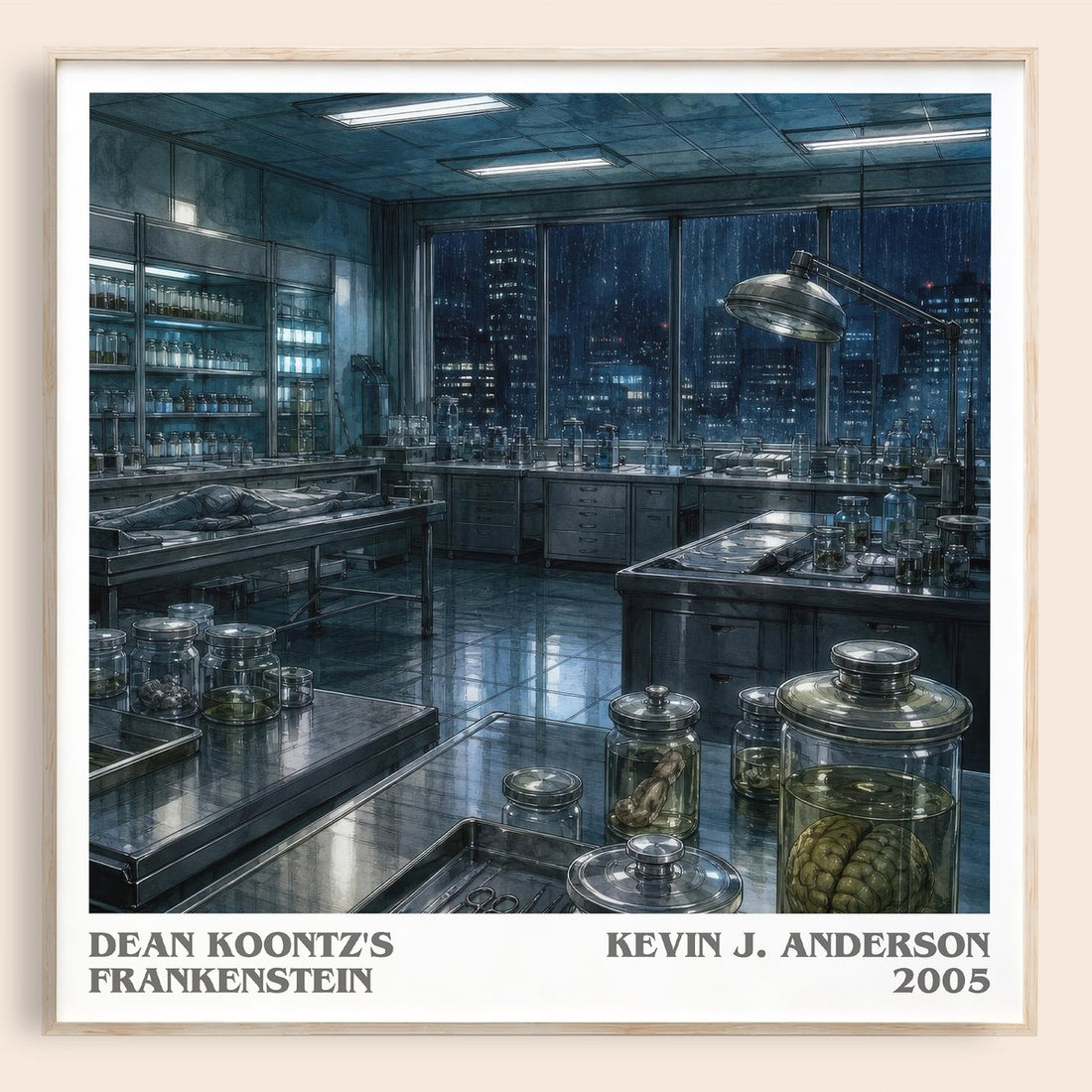 Dean Koontz's Frankenstein literary book poster by Kevin J. Anderson – framed literary art print