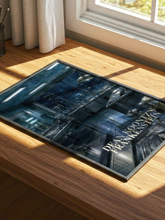 Dean Koontz's Frankenstein watercolour book poster framed on wall – horror wall art