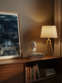 Dean Koontz's Frankenstein watercolour print on bookshelf – Kevin J. Anderson fan gift