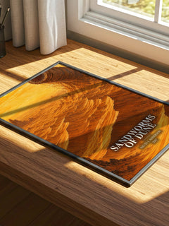 Sandworms of Dune watercolour book poster framed on wall – sci fi wall art