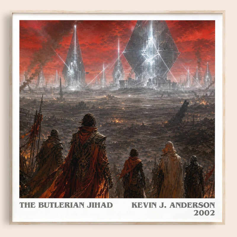 The Butlerian Jihad literary book poster by Kevin J. Anderson – framed literary art print