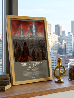 The Butlerian Jihad bookish print framed by window – literary home decor