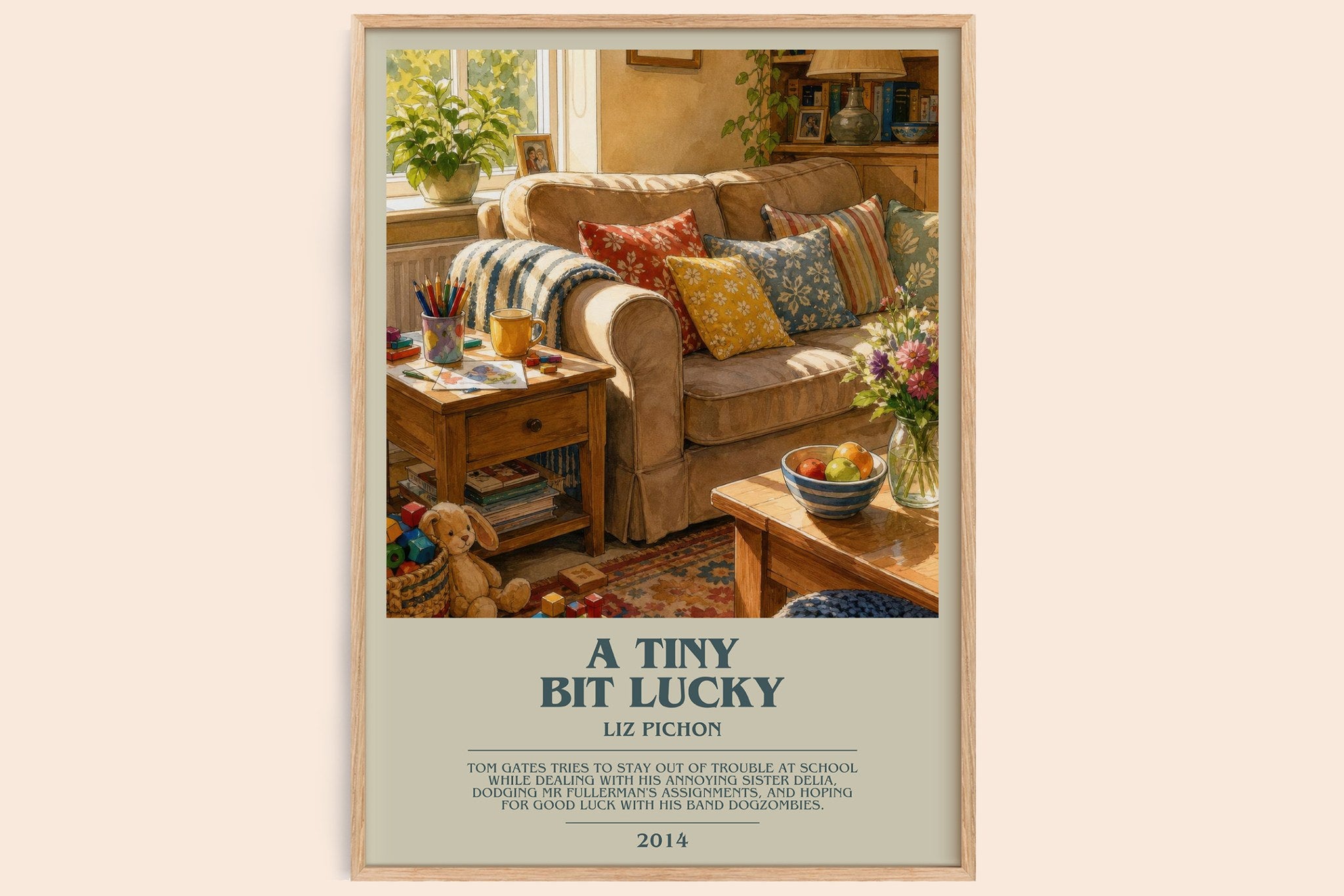 A Tiny Bit Lucky Bookish Wall Art by Liz Pichon