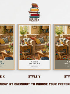 A Tiny Bit Lucky book cover print in frame leaning in hallway – childrens wall art