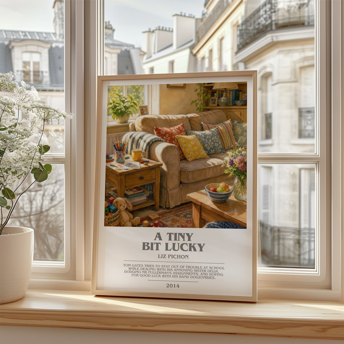 A Tiny Bit Lucky bookish poster colour and style options – Liz Pichon book art