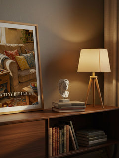 A Tiny Bit Lucky watercolour print on bookshelf – Liz Pichon fan gift