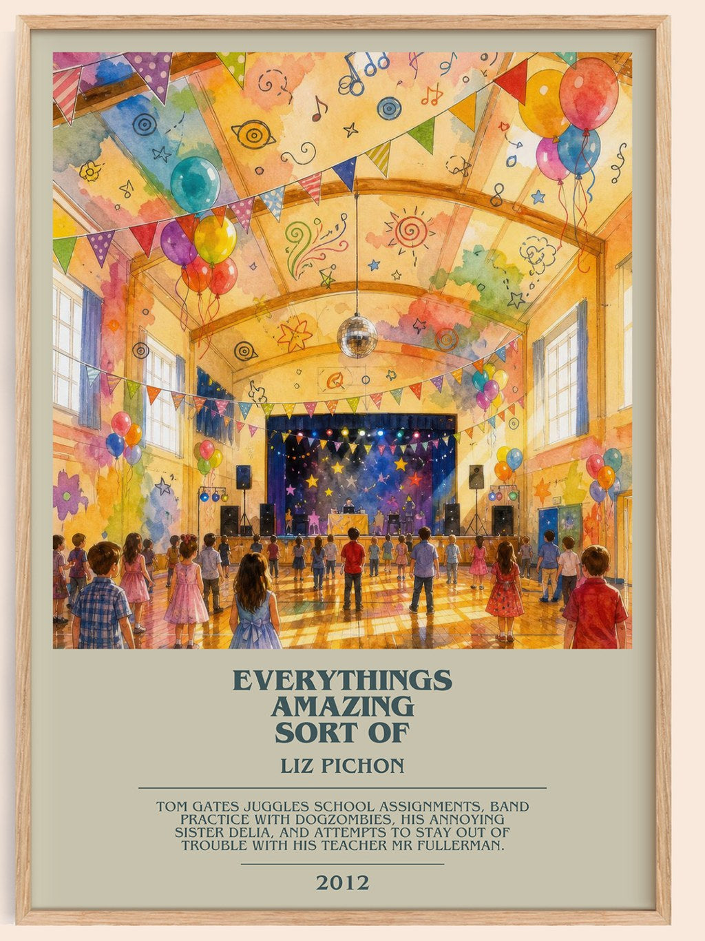 Everythings Amazing Sort Of bookish book poster by Liz Pichon – framed literary art print