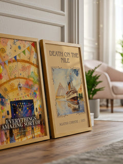 Everythings Amazing Sort Of watercolour print framed by window – literary home decor