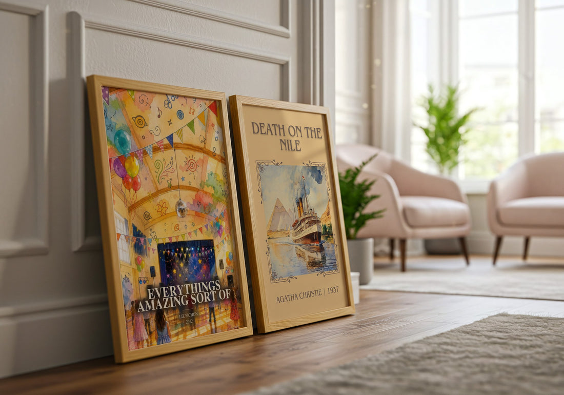 Everythings Amazing Sort Of watercolour print framed by window – literary home decor