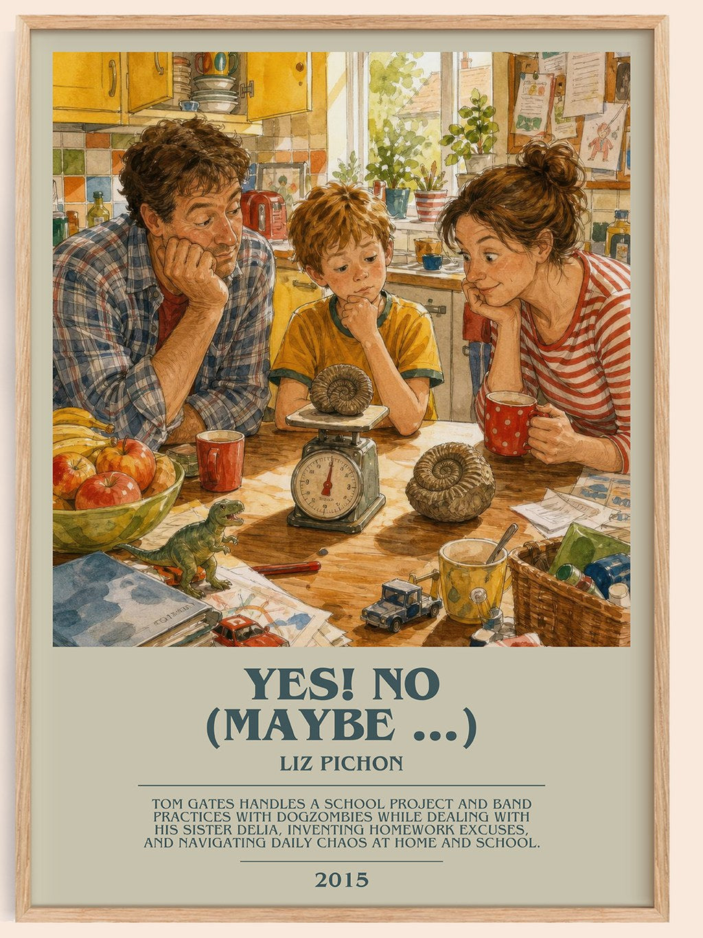 Yes! no (maybe ...) bookish book poster by Liz Pichon – framed literary art print