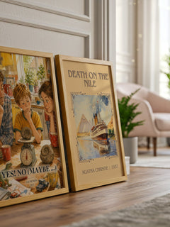 Yes! no (maybe ...) watercolour print framed by window – literary home decor