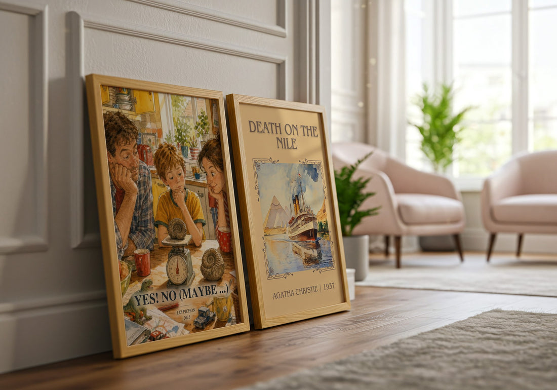 Yes! no (maybe ...) watercolour print framed by window – literary home decor