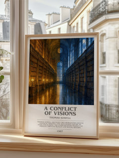 A conflict of visions bookish poster colour and style options – Thomas Sowell book art