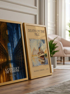 A conflict of visions watercolour print framed by window – literary home decor