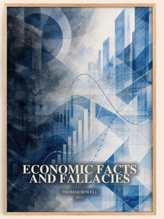 Economic Facts and Fallacies watercolour book poster by Thomas Sowell – framed literary art print