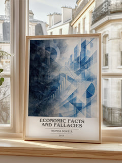Economic Facts and Fallacies book cover poster colour and style options – Thomas Sowell book art