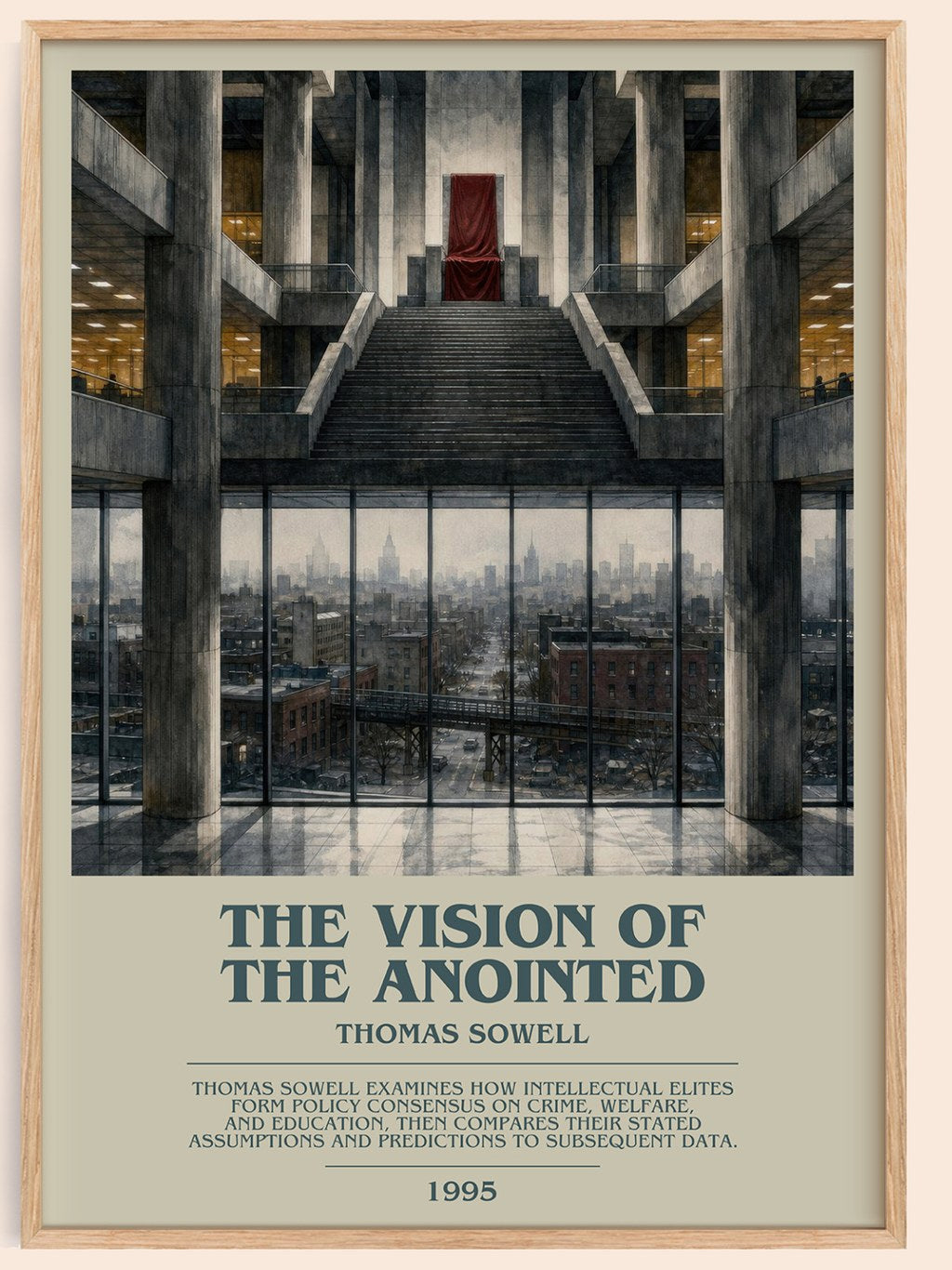 The Vision of the Anointed bookish book poster by Thomas Sowell – framed literary art print