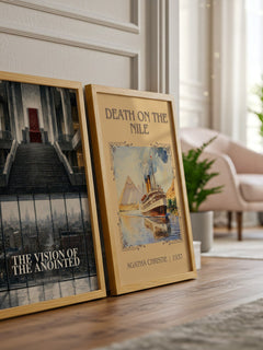 The Vision of the Anointed watercolour print framed by window – literary home decor