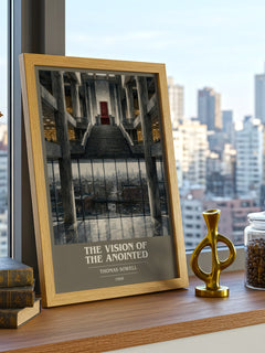 The Vision of the Anointed book cover print framed by window – literary home decor