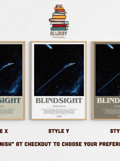 Blindsight bookish print in frame leaning in hallway – sci fi wall art