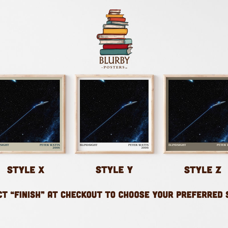 Blindsight literary print in frame leaning in hallway – sci fi wall art