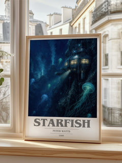 Starfish book cover poster colour and style options – Peter Watts book art