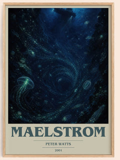Maelstrom book cover book poster by Peter Watts – framed literary art print