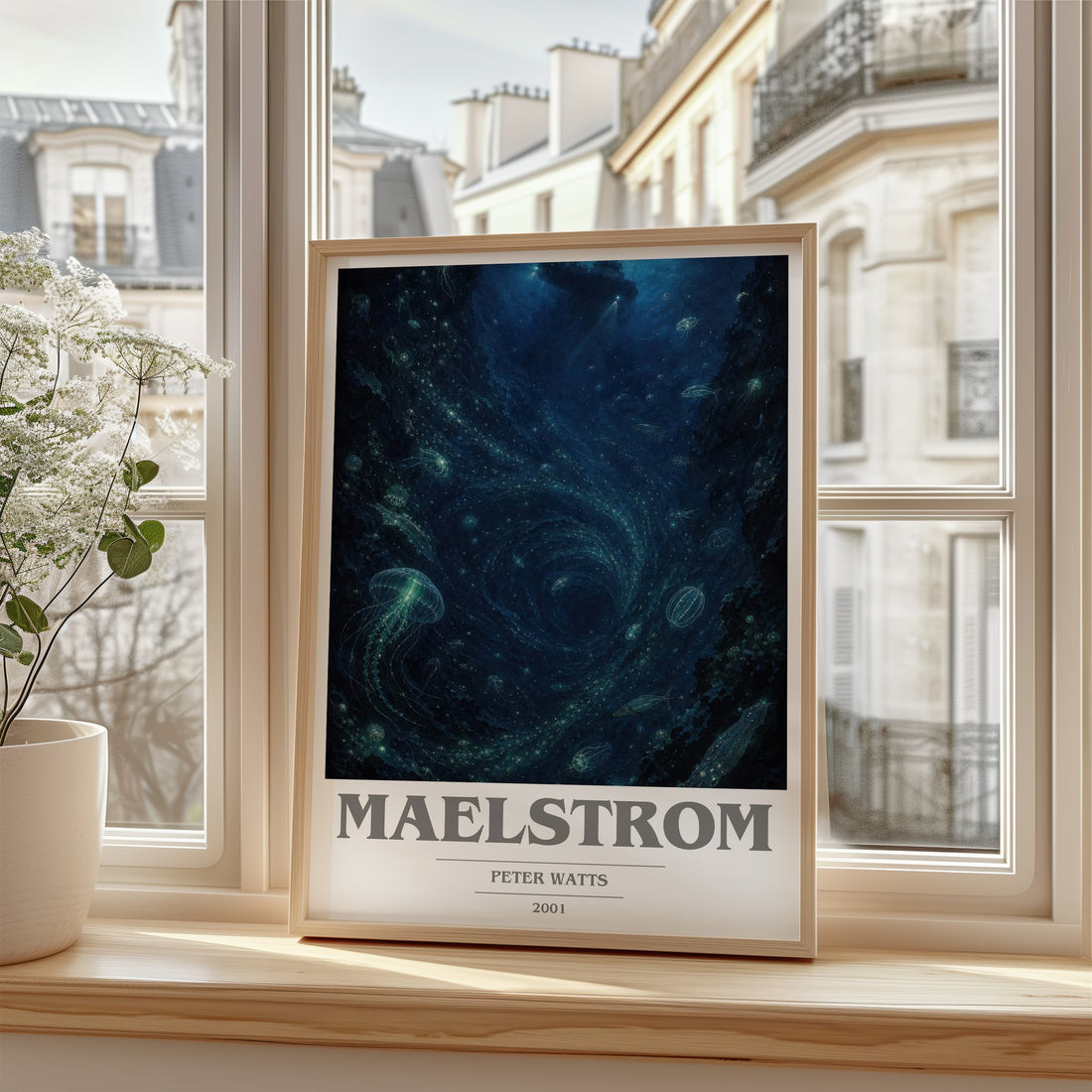 Maelstrom book cover poster colour and style options – Peter Watts book art