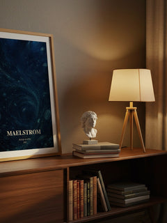 Maelstrom watercolour print on bookshelf – Peter Watts fan gift