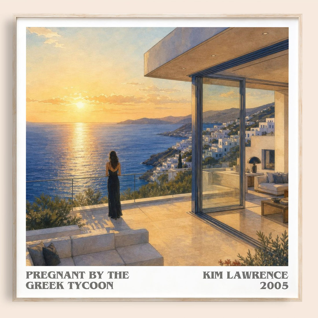 Pregnant By The Greek Tycoon literary book poster by Kim Lawrence – framed literary art print