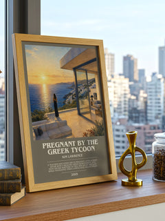 Pregnant By The Greek Tycoon bookish print framed by window – literary home decor