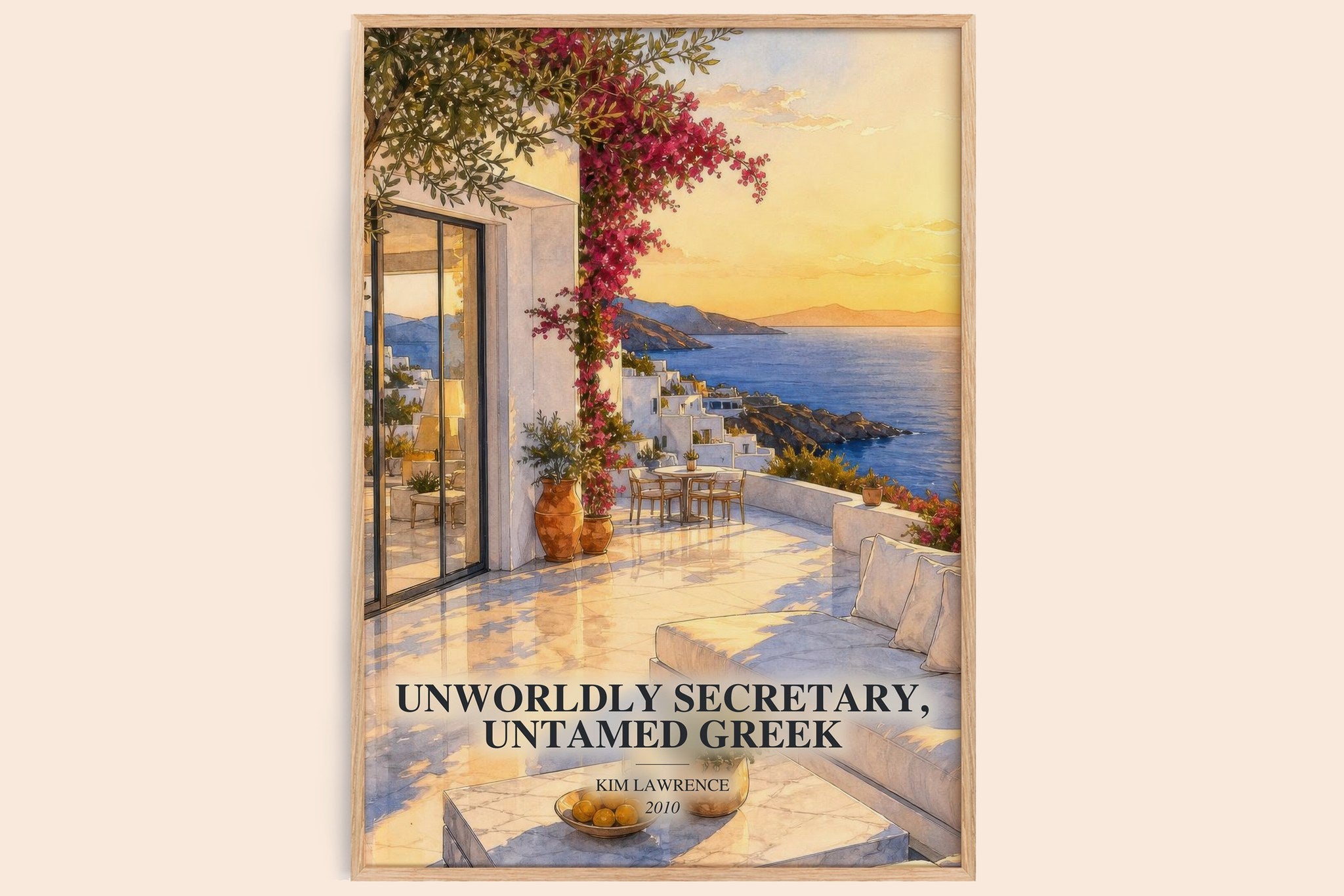 Unworldly Secretary, Untamed Greek Book Watercolour Illustration by Kim Lawrence